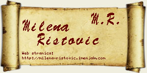 Milena Ristović vizit kartica